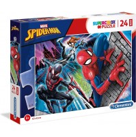 Clementoni- Spiderman Spider-Man Supercolor Puzzle, 24 Pezzi, 24497